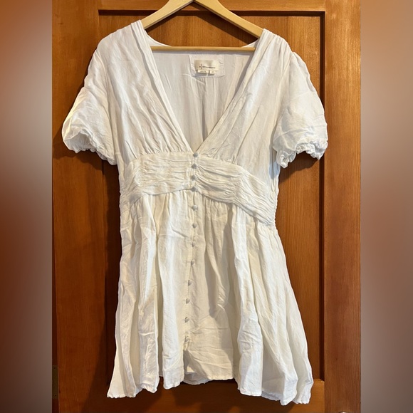 Anthropologie The Katerina Plunge V Neck Puff Sleeve Mini - Picture 4 of 6